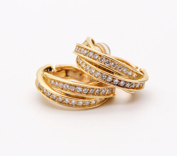 CARTIER Paris Trinity Earrings In 18Kt Yellow Gold With 1.64 Cwt. In Diamonds