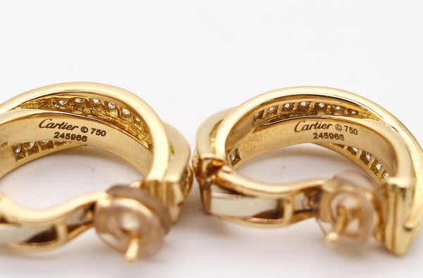 CARTIER Paris Trinity Earrings In 18Kt Yellow Gold With 1.64 Cwt. In Diamonds