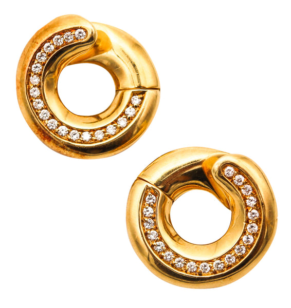 ANTONINI GIOIELLI Hoops Earrings In 18Kt Yellow Gold With 38 VS Diamonds