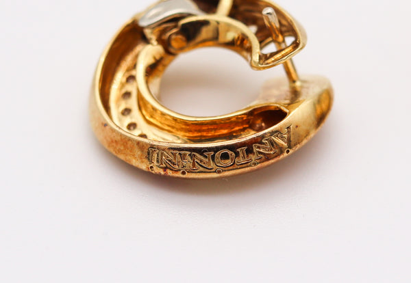 ANTONINI GIOIELLI Hoops Earrings In 18Kt Yellow Gold With 38 VS Diamonds