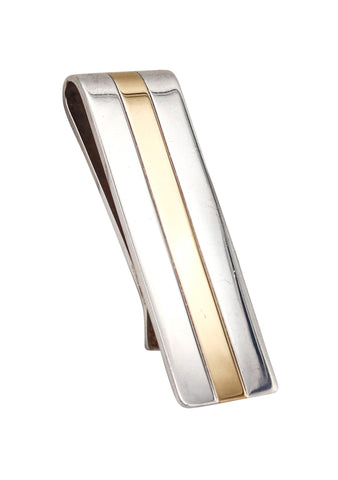 -Tiffany & Co. Geometric Money Clip in Solid .925 Sterling Silver And 18Kt Yellow Gold