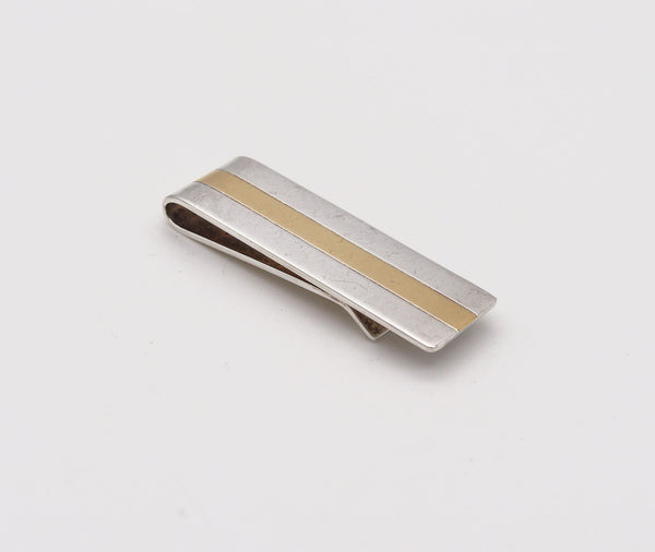 -Tiffany & Co. Geometric Money Clip in Solid .925 Sterling Silver And 18Kt Yellow Gold