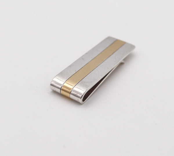 -Tiffany & Co. Geometric Money Clip in Solid .925 Sterling Silver And 18Kt Yellow Gold