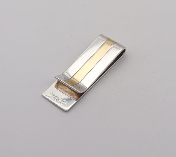 -Tiffany & Co. Geometric Money Clip in Solid .925 Sterling Silver And 18Kt Yellow Gold