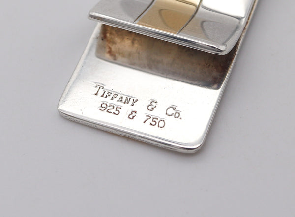 -Tiffany & Co. Geometric Money Clip in Solid .925 Sterling Silver And 18Kt Yellow Gold