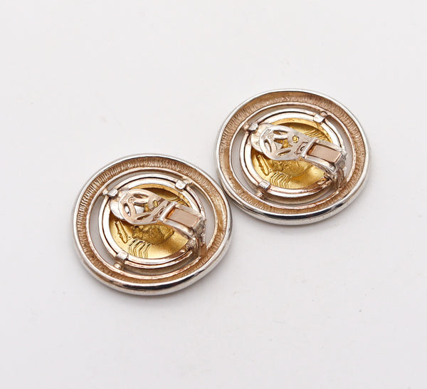 -Lalaounis 1970 Akragas Crabs Clips-On Earrings In 18Kt Yellow Gold and Sterling