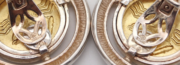 -Lalaounis 1970 Akragas Crabs Clips-On Earrings In 18Kt Yellow Gold and Sterling