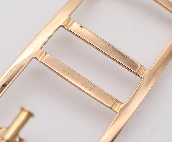 RENE BOIVIN Paris 1935 Belperron Art Deco Convertible Clips-Brooch In 18Kt Gold