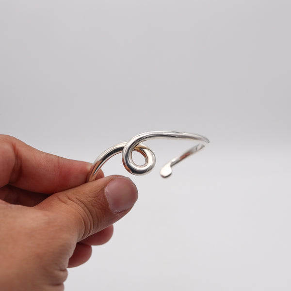 -Angela Cummings 1991 Studio Twisted Sculptural Bracelet In .925 Sterling Silver