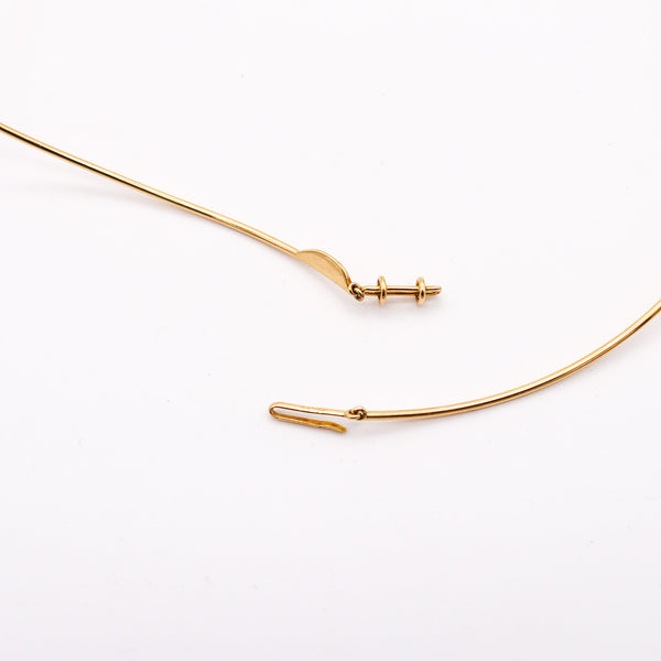 YAACOV AGAM 1970 Paris Kinetic Op-Art Sculptural Necklace In 18Kt Yellow Gold