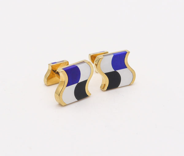 TIFFANY & CO. 1980 Angela Cummings Cufflinks In 18Kt Gold with Gemstones