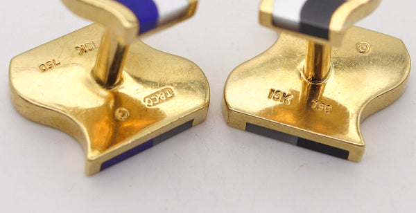 TIFFANY & CO. 1980 Angela Cummings Cufflinks In 18Kt Gold with Gemstones