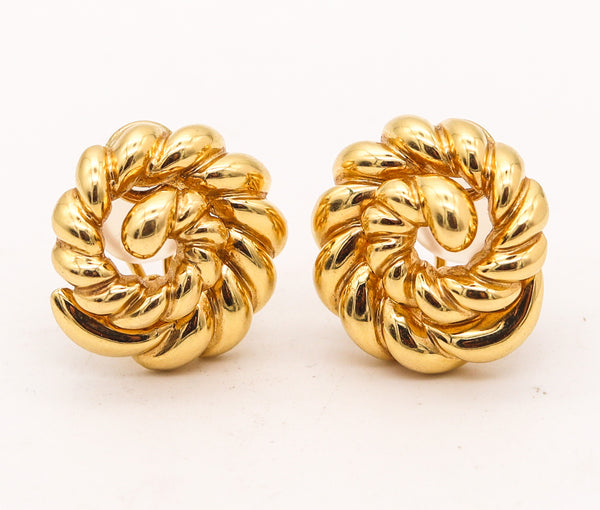 VERDURA Milan Twisted Sculptural Clips-Earrings In 18Kt Yellow Gold