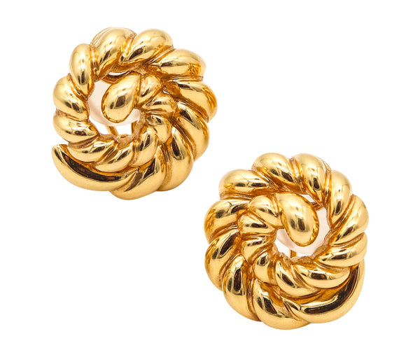 VERDURA Milan Twisted Sculptural Clips-Earrings In 18Kt Yellow Gold