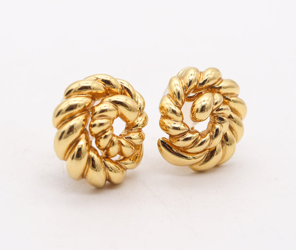 VERDURA Milan Twisted Sculptural Clips-Earrings In 18Kt Yellow Gold