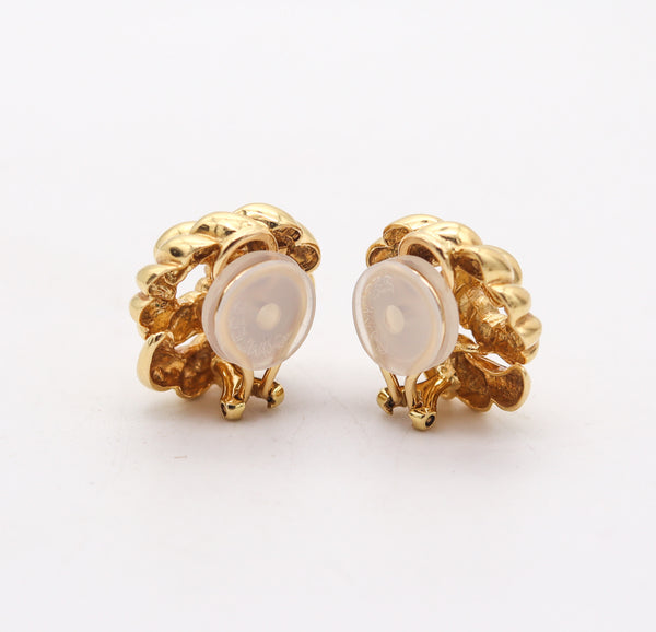 VERDURA Milan Twisted Sculptural Clips-Earrings In 18Kt Yellow Gold