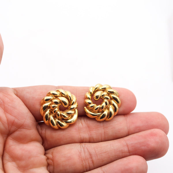 VERDURA Milan Twisted Sculptural Clips-Earrings In 18Kt Yellow Gold