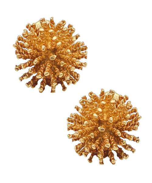 -Tishman & Lipp Sputnik Spikes Clips-On Earrings In Solid 18Kt Yellow Gold