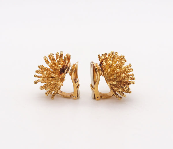 -Tishman & Lipp Sputnik Spikes Clips-On Earrings In Solid 18Kt Yellow Gold