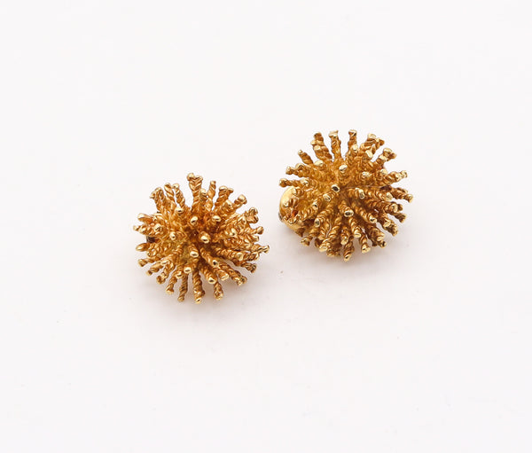 -Tishman & Lipp Sputnik Spikes Clips-On Earrings In Solid 18Kt Yellow Gold