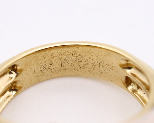 -Van Cleef & Arpels 1970 Paris Double Corals Ring In 18Kt Gold With VS Diamonds