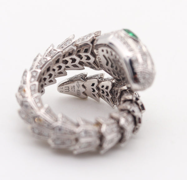 -Bvlgari Roma Serpenti Ring In 18Kt Gold With 7.36 Ctw In Diamonds And Emerald