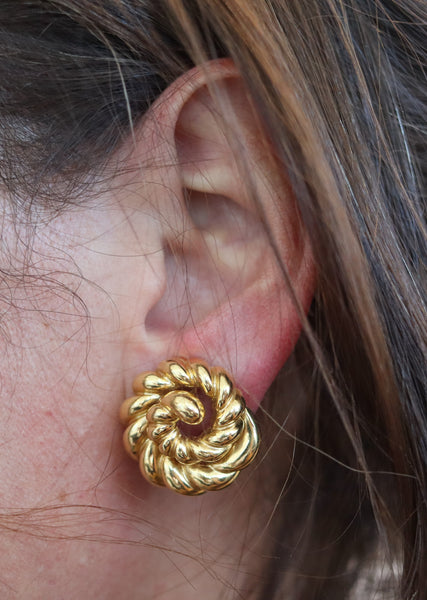 VERDURA Milan Twisted Sculptural Clips-Earrings In 18Kt Yellow Gold