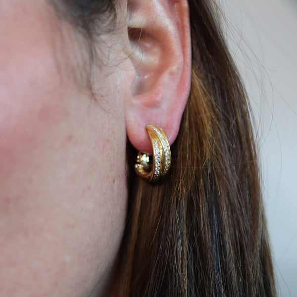 CARTIER Paris Trinity Earrings In 18Kt Yellow Gold With 1.64 Cwt. In Diamonds