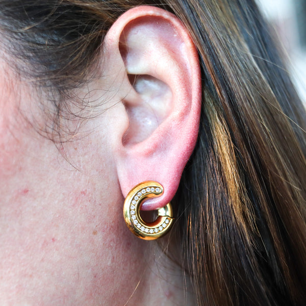 ANTONINI GIOIELLI Hoops Earrings In 18Kt Yellow Gold With 38 VS Diamonds