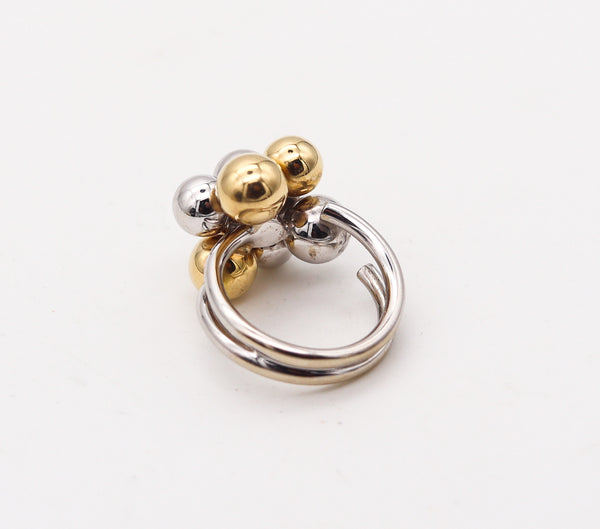 -BIBIGI GIOIELLI Bubbles Cocktail Ring In 18Kt White And Yellow Gold With Diamonds