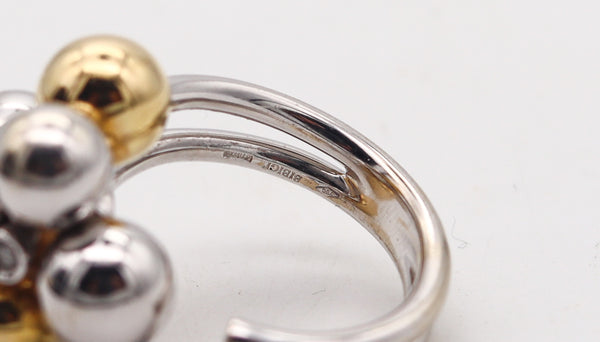 -BIBIGI GIOIELLI Bubbles Cocktail Ring In 18Kt White And Yellow Gold With Diamonds
