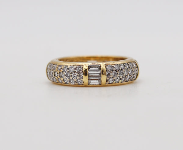 -Cartier Paris Unusual Eternity Ring In 18Kt Yellow Gold With 2.12 Ctw Diamonds