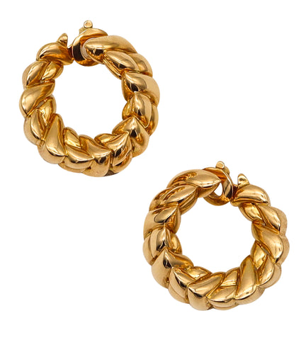 -Van Cleef & Arpels 1970 Paris Hoops Earrings In Solid 18Kt Yellow Gold