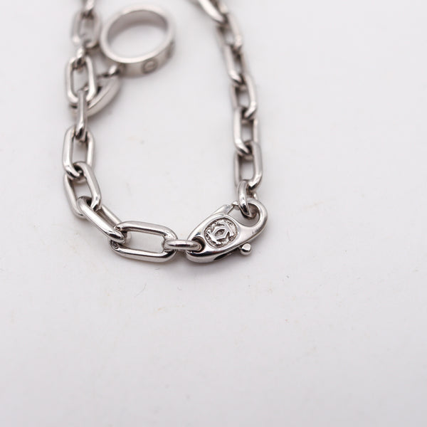 -Cartier Paris Bracelet With Three Charms in Solid 18Kt White Gold With Box