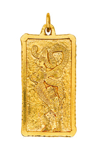 -Jean Mahie 1970 Paris Rare Sculptural Figurative Pendant in Solid 22Kt Yellow Gold