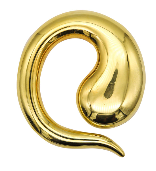 TIFFANY & CO. 1981 Elsa Peretti Pendant Buckle 18Kt Gold Vermeil On .925 Sterling