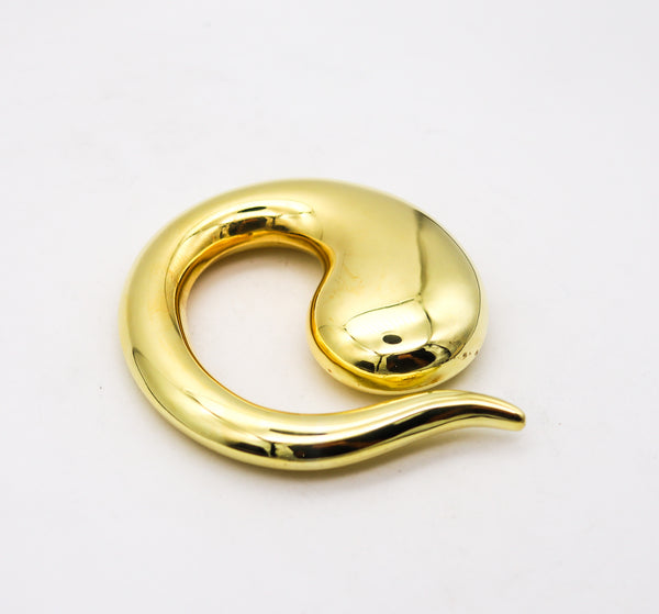 TIFFANY & CO. 1981 Elsa Peretti Pendant Buckle 18Kt Gold Vermeil On .925 Sterling