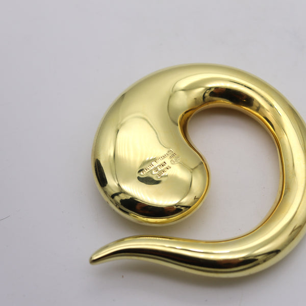 TIFFANY & CO. 1981 Elsa Peretti Pendant Buckle 18Kt Gold Vermeil On .925 Sterling
