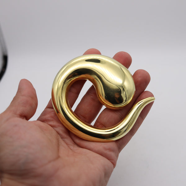 TIFFANY & CO. 1981 Elsa Peretti Pendant Buckle 18Kt Gold Vermeil On .925 Sterling