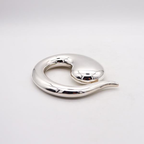 -Tiffany & Co 1981 Elsa Peretti Abstract Pendant Buckle in.925 Sterling Silver