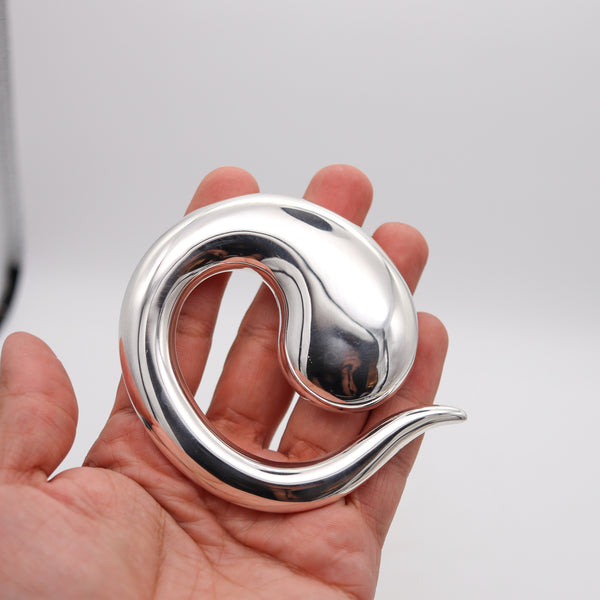 -Tiffany & Co 1981 Elsa Peretti Abstract Pendant Buckle in.925 Sterling Silver