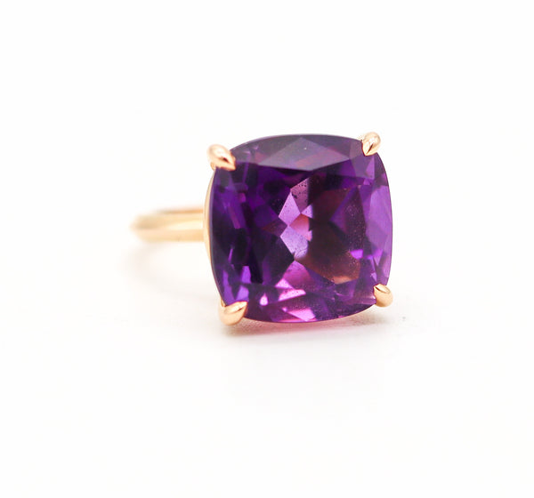 TIFFANY & CO. 1990 Cocktail Ring In 18Kt Yellow Gold With Vivid Purple Amethyst