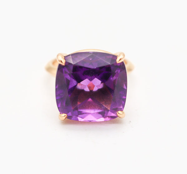 TIFFANY & CO. 1990 Cocktail Ring In 18Kt Yellow Gold With Vivid Purple Amethyst