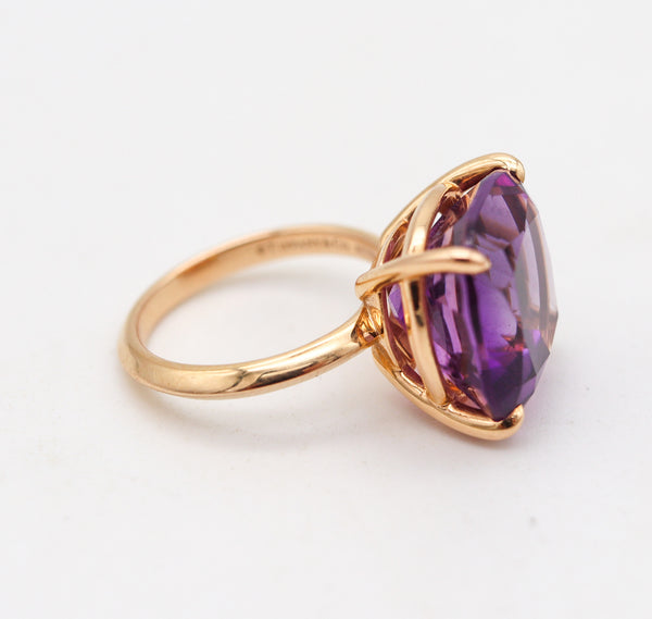 TIFFANY & CO. 1990 Cocktail Ring In 18Kt Yellow Gold With Vivid Purple Amethyst