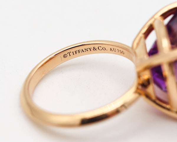 TIFFANY & CO. 1990 Cocktail Ring In 18Kt Yellow Gold With Vivid Purple Amethyst