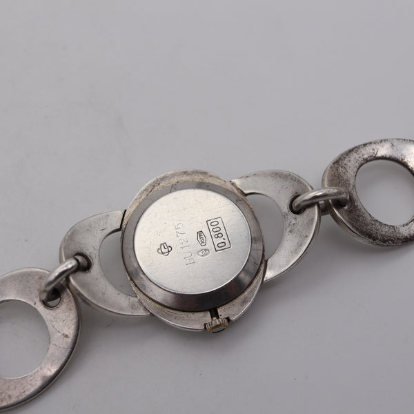 -Bucherer Geneve 1960 Retro Modernist Ladies Wristwatch In Solid Sterling Silver