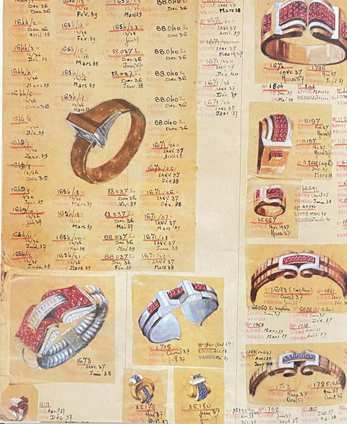 BOUCHERON 1937 Paris Art Deco Bracelet In 18Kt Gold With 5.44 Ctw Diamonds & Rubies