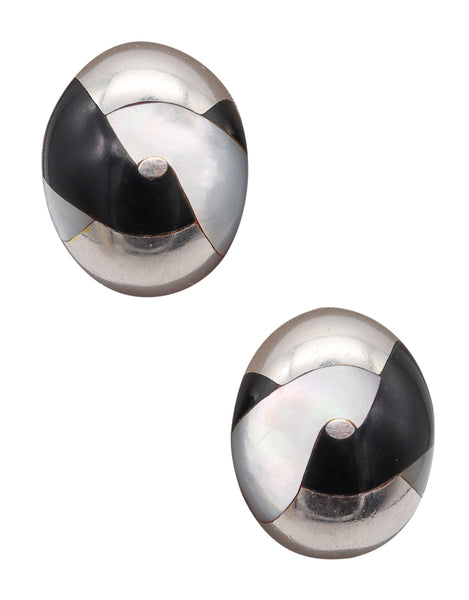 TIFFANY & CO 1976 Angela Cummings Earrings 18Kt Gold With Inlaid Gemstones