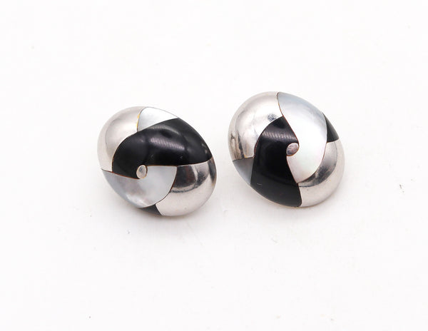 TIFFANY & CO 1976 Angela Cummings Earrings 18Kt Gold With Inlaid Gemstones