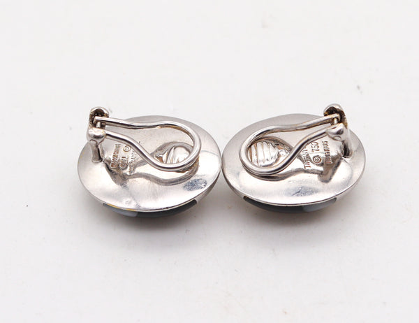 TIFFANY & CO 1976 Angela Cummings Earrings 18Kt Gold With Inlaid Gemstones